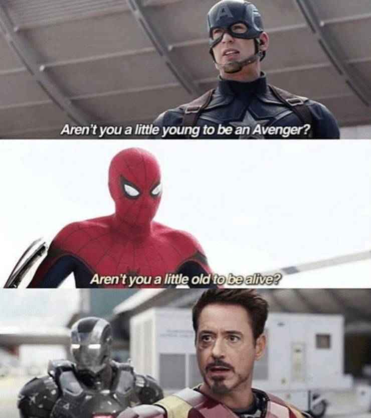 Cap Spidey Avengers meme