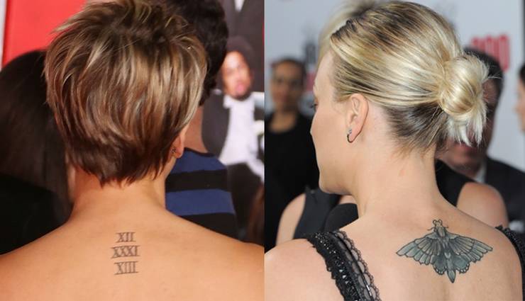 Kaley Cuoco 2016 Back Tattoo