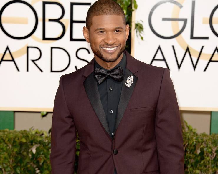 usher assiste aux golden globe awards