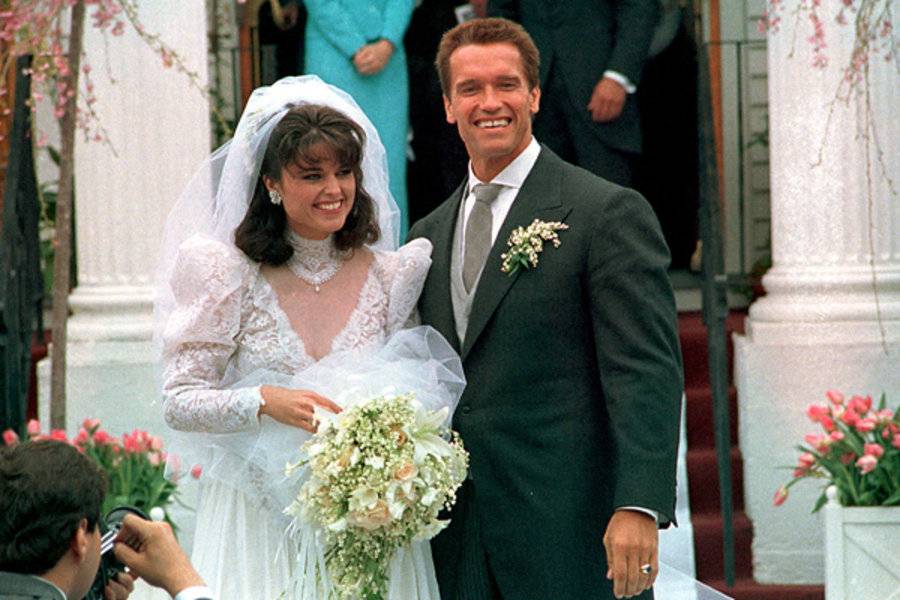 Arnold Schavnegger bryllup med sin kone