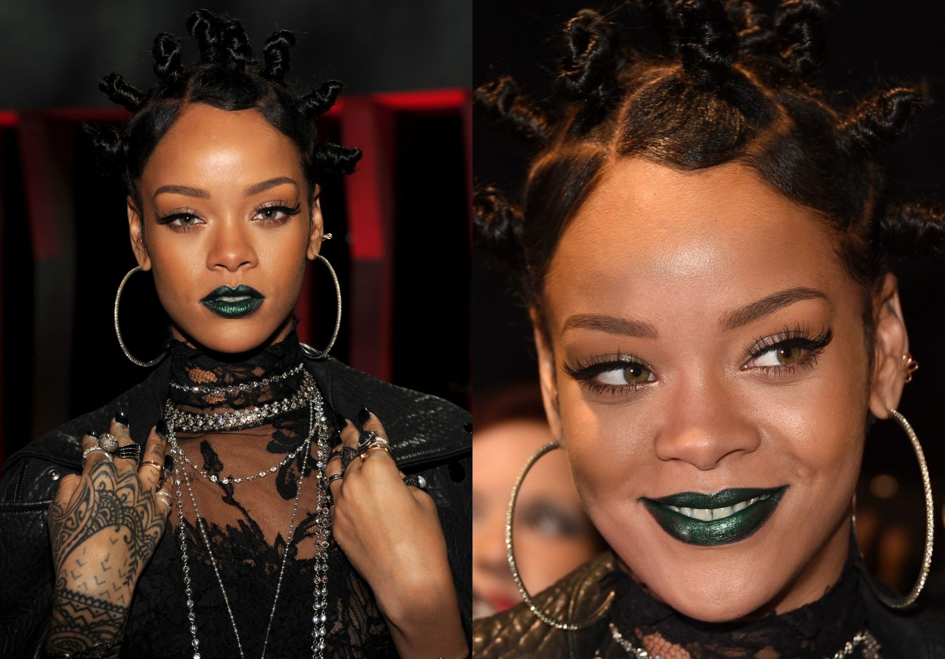 rihanna green lipstick